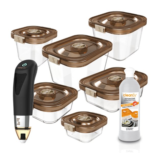Zepter VacSy AMBER - SET STANDARD, 6 nádob a VacSy pumpa