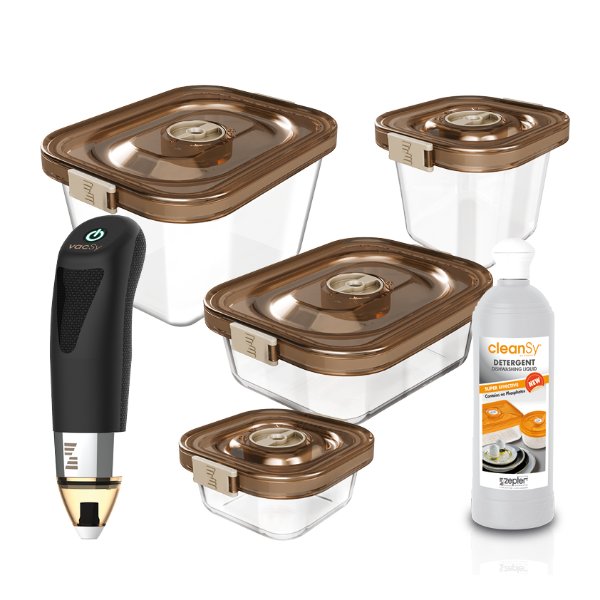 Zepter VacSy AMBER - SET MINI, 4 nádoby a VacSy pumpa