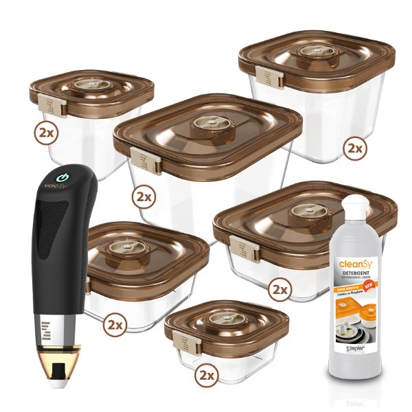 Zepter VacSy AMBER - SET FAMILY, 12 nádob a VacSy pumpa
